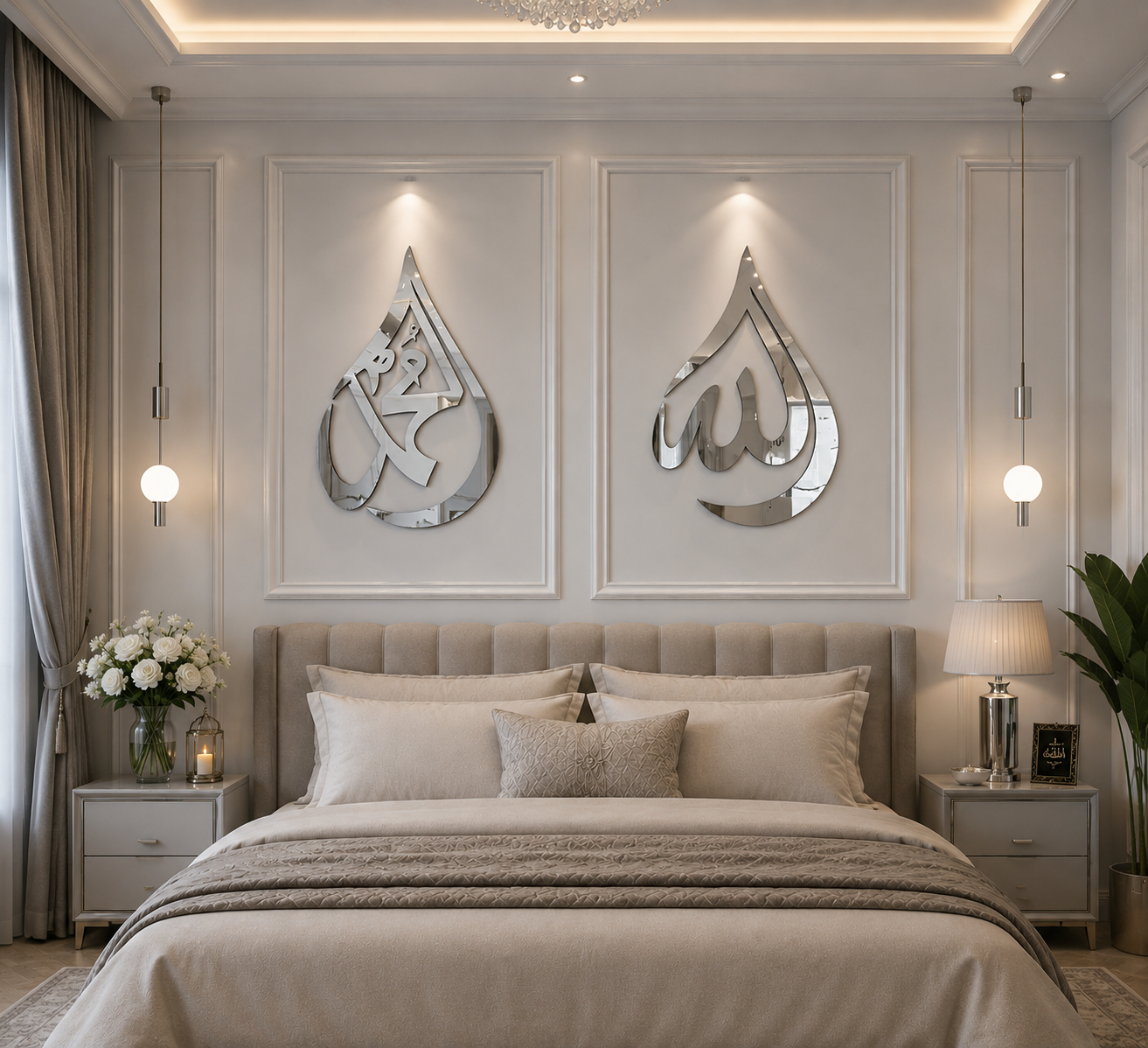✨ Allah (ﷻ) & Muhammad (ﷺ) Premium Acrylic Wall Art Set | Luxury Islamic Home Decoration