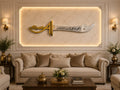 ✨ Moula Ali (RA) Premium Zulfiqar Wall Art | Gold & Silver Acrylic | Luxury Islamic Home Décor
