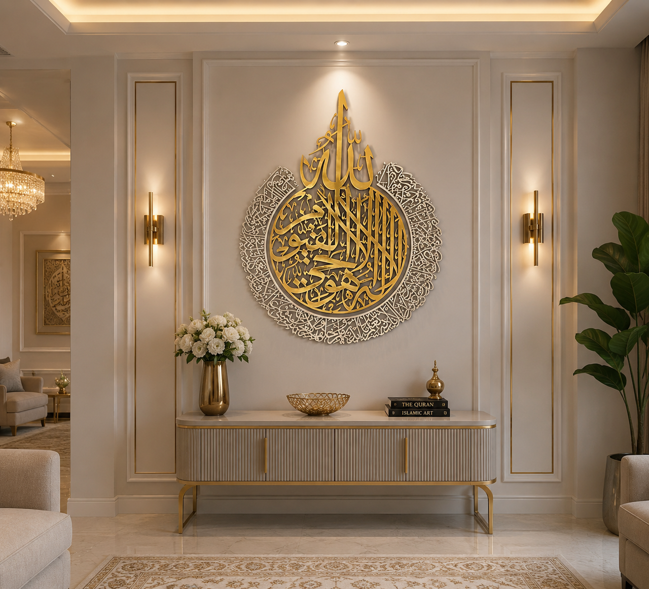 🕌 Ayat ul Kursi Islamic Wall Art | Premium Acrylic Wall Hanging | 24 × 24 Inches