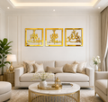 Tasbih-e-Fatima Gold Wall Art Set — SubhanAllah, Alhamdulillah, Allahu Akbar | 3-Piece Luxury Acrylic Islamic Calligraphy Decor