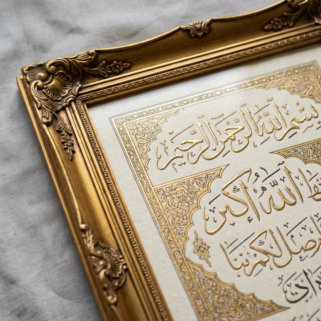 Surah Ar-Rahman Wood & Mirror Frame